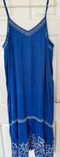 Next Maxi Embroidered Summer Dress Blue/White Mix Size 24