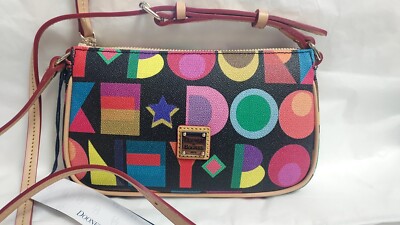 Dooney Bourke Art Deco Small Lexi Crossbody Bag Black Multicolor New