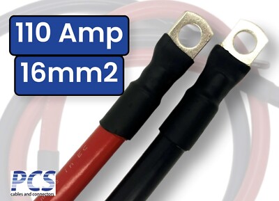 110 Amp 16mm² Batterie Stromkabel Starter Erde Sonderanfertigung Auto KFZ Anschluss