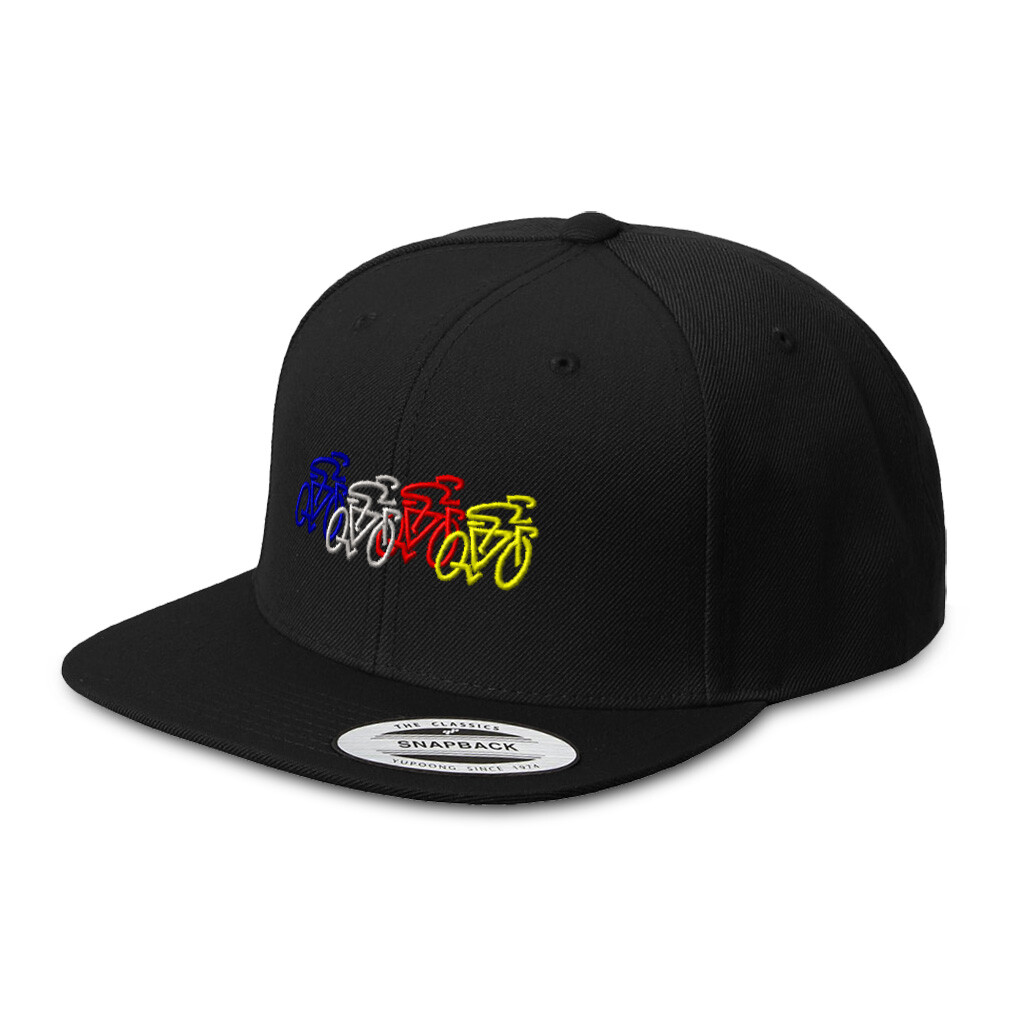 Flat Bill Trucker Hat Bike Race Olympics Snapback Baseball Cap for Men and Women