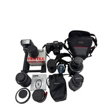 Pentax PZ-70 35mm SLR Film Camera W/ Lenses Flash Accessories Bundle READ