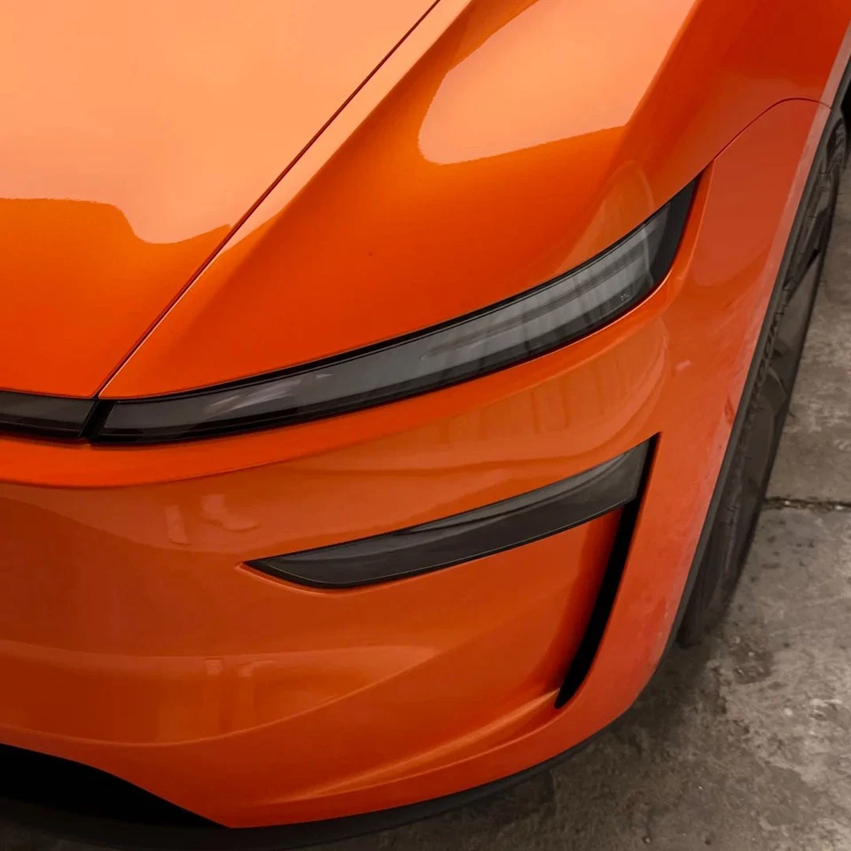 Tesla Model Y 2025 предварительно нарезанная защитная пленка для краски изменение цвета гоночная оранжевая PPF - Изображение 3 из 4