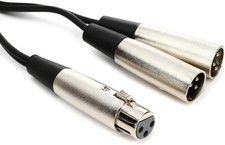 Hosa YXM-121 XLR3F to Dual XLR3M Y Cable, 6 Inch