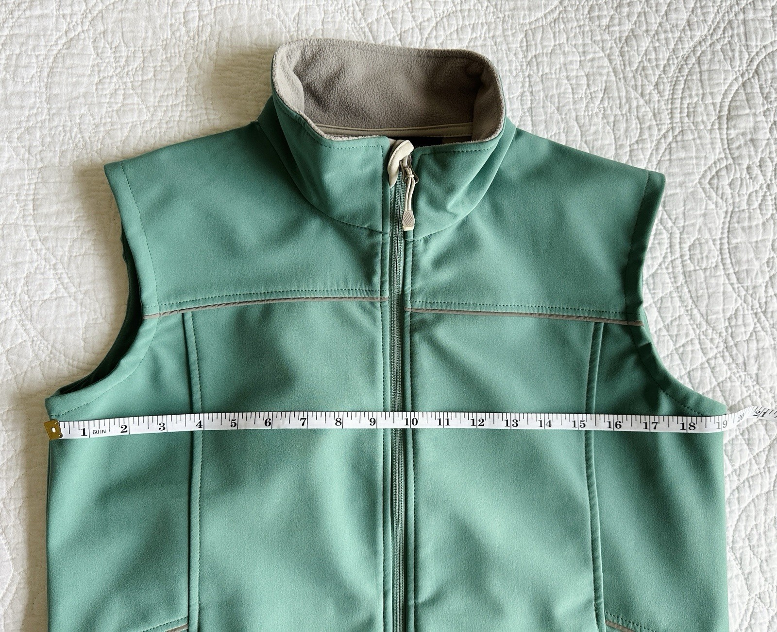 Parelli Equestrian Riding Vest Jacket Womens M Teal Green Full Zip Fleece Pocket