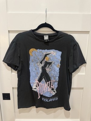 Amplified David Bowie Serious Moonlight Tour 1983 Black Crewneck T-Shirt S