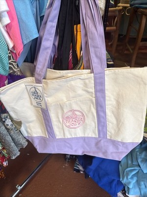 Trader Joe's Large Reusable Purple Tote Shopping Bag 