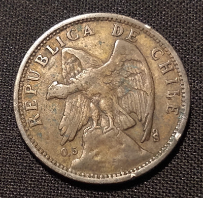1927 chile peso Andean condor santiago world silver type coin