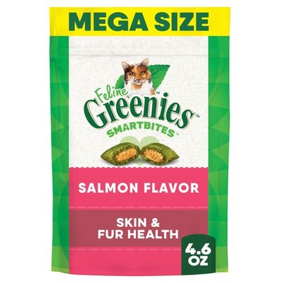 Greenies Feline Smartbites Skin & Fur Health 4.6 Ounce (Pack of 1), Salmon