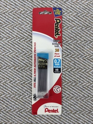 Pentel Super Fine Hi-Polymer Lead, 0.7mm, 30 Ct