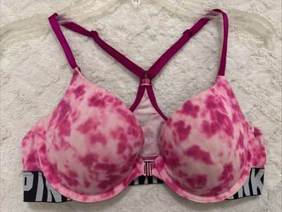 Victoria's Secret PINK  36C Sexy Tee Push Up Padded Front Close Bra Tie die