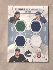 2023 Artifacts Tundra Teammates Quad Jersey /99 Quinn Hughes Petterssor Boeser 