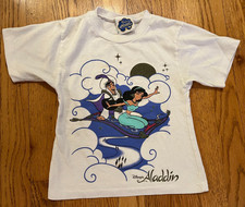 VTG 1992 Disney's Aladdin Shirt Size Toddler Kids 3-4T Single Stitch 90s RARE