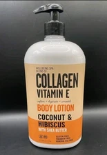 Wellbeing Spa Collagen Vitamin E Body Lotion Coconut Hibiscus 27 oz