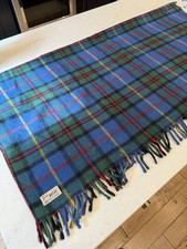 Vintage Faribault Faribo Cruiser Wool Fringe 50x50 Plus Fringe Plaid Blanklet