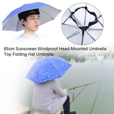 65cm Sunscreen Windproof Head Hats Folding Umbrella