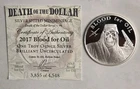 2017 Blood for Oil Silver Shield 1 Oz Silver Round 3,855 of 4,548 w/ COA