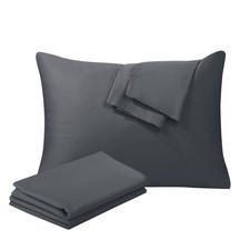 100 Egyptian Cotton Standard Size Pillow Protectors with Zipper Set of 2