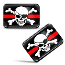 Pirate Skull Flag 3D Silicone Gel Sticker – EU Made | F 67