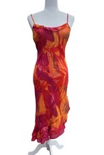 VTG Y2K Windsor Tropical Aloha Midi Dress Sz S Made in USA Resort Vacation Chic