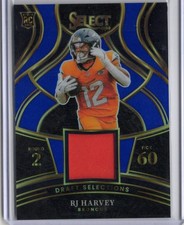 2025 Panini Select - #DSM-RHY RJ Harvey Draft Selections Blue Prizm Patch (RC) 