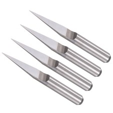 4pcs 0.2mm Tip Width 1/8" Shank 15 Degree 2-Flute Engraving Carving V Groove Bit