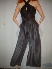 White House Black Market Belted Halter Jumpsuit 12 Regular WHBM