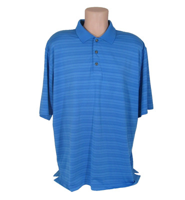  PEBBLE BEACH PERFORMANCE Blue Polo Shirt Size XXL Men's  S/S Polyester-Spandex