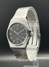 SEIKO WATCH SILVER WAVE  5933-700A QUARTZ DAY DATE KANJI BLACK [Very good]