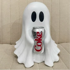 New COCA-COLA Ghost Figurine Holding Diet Coke Can Halloween No Drinks Available