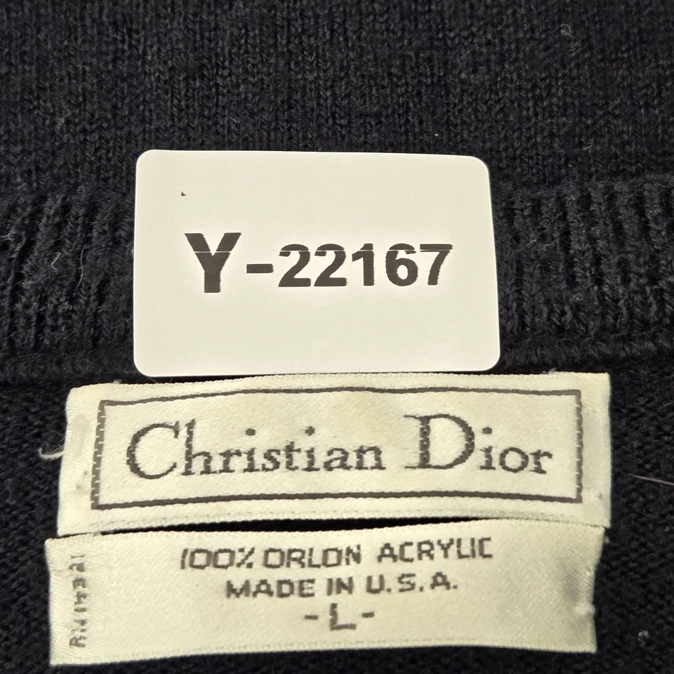 Suéter DE COLECCIÓN Christian Dior Hombres L Negro Orlan Acrílico Manga Larga Años 90 EE. UU. Foto 3 de 4