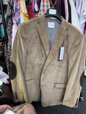 Saddlebred Men's Tan Corduroy Blazer Sport Coat 46R w/ Elbow Patches