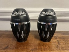 2x Tikitunes 001 Black Portable Wireless Bluetooth Ambient Flame Light Speaker