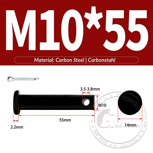 Pasador de horquilla negro pasador de bisagra pasador de retención pasador de aparejo métrico de acero al carbono M4-M30 - Imagen 75 de 201