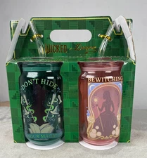 Wicked Dragon Glassware 2 Pack 16 oz Glinda Elphiba Glass with Straw Set - NEW