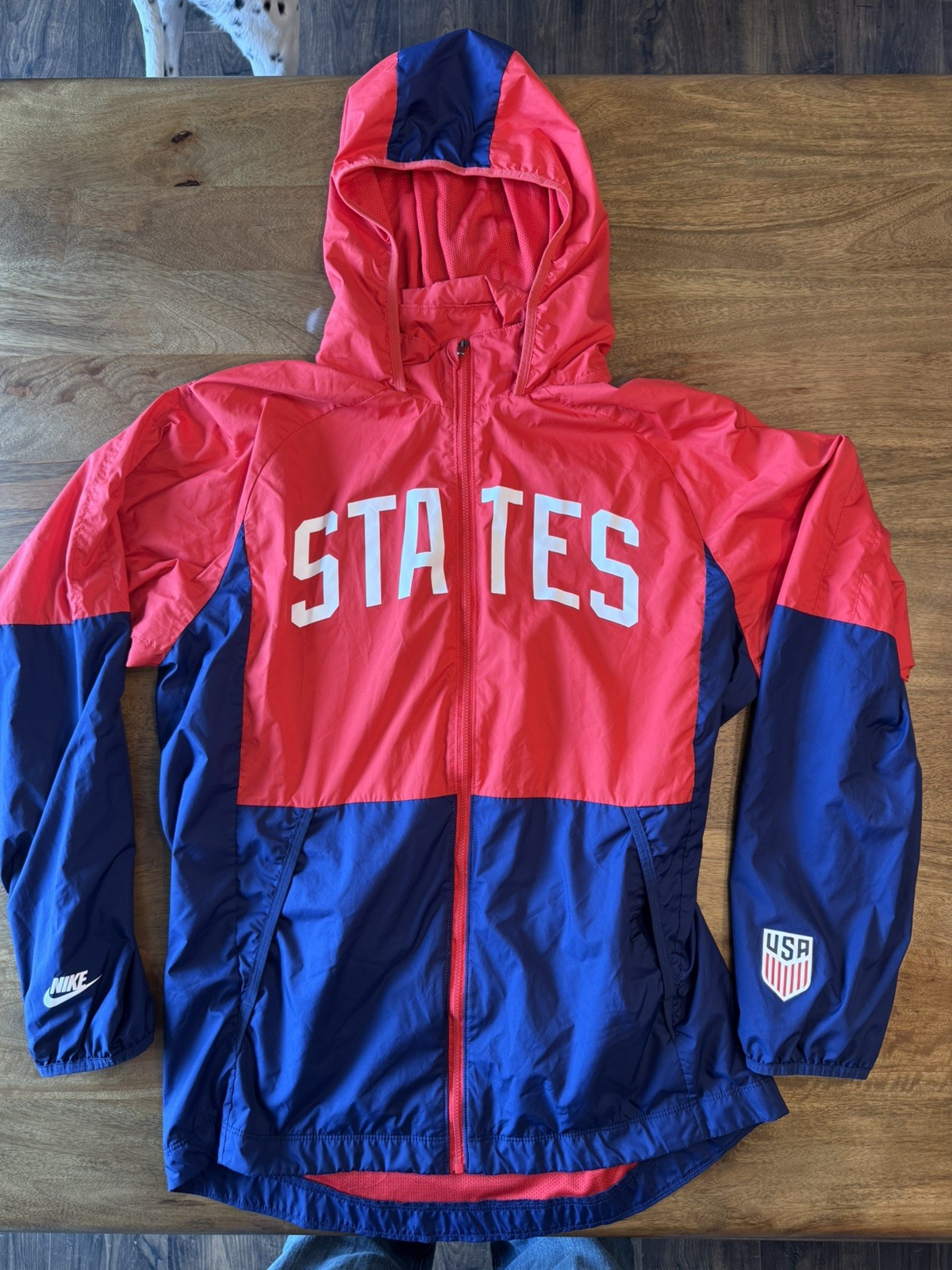 Nike USA National Soccer Team Windbreaker Jacket Hooded Mens L