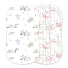 Bamboo Changing Pad Cover Bassinet Sheet Turtles Water Lily
