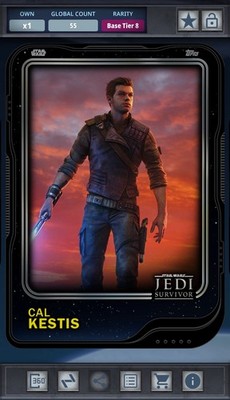 Star Wars Card Trader 2025 Series 2 Tier 8 Base Black 75cc - Cal Kestis