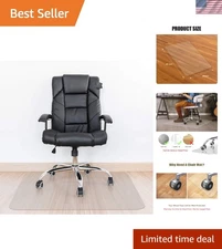 Clear 48" x 36" Chair Mat -  Hard Floor Protector with Anti-Slip Design
