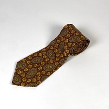 Burberrys Of London 100 Silk Neck Tie Paisley Floral Hand Sewn Vintage