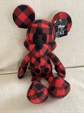 Disney Mickey Mouse X AE American Eagle Special Edition Plush Doll Red Plaid