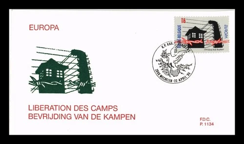 Dr Jim Stamps Belgium Liberation of the Camps First Day Cover Thermographed