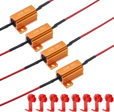 4Pcs LED Load Resistors 25W 6 ohm for Fix LED Bulb Hyper Flash/Error Code, Turn