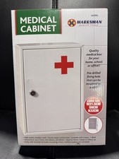 Wall Mounted Metal White Emergency First Aid Medical Medicine Cabinet Box Locker