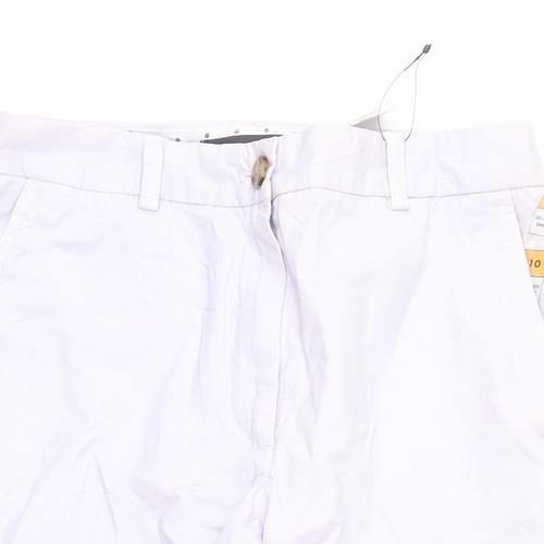 Marks and Spencer Women's White Cotton Trousers Size 6 - Picture 11 of 12