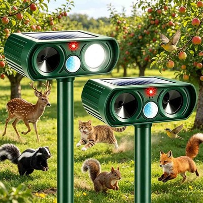 2026 Solar Ultrasonic Animal Repellent Outdoor Deer Repellent Devices, Cat