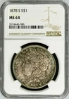 1878 S MORGAN SILVER DOLLAR NGC MS64