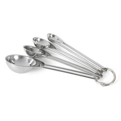 Martha Stewart Richburn 4-Piece Stainless Measuring Spoons (Set of 4), Silver 