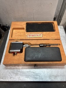 STARRETT # 657 MAGNETIC BASE & LAST WORD INDICATOR IN ORIGINAL WOODEN BOX EXC