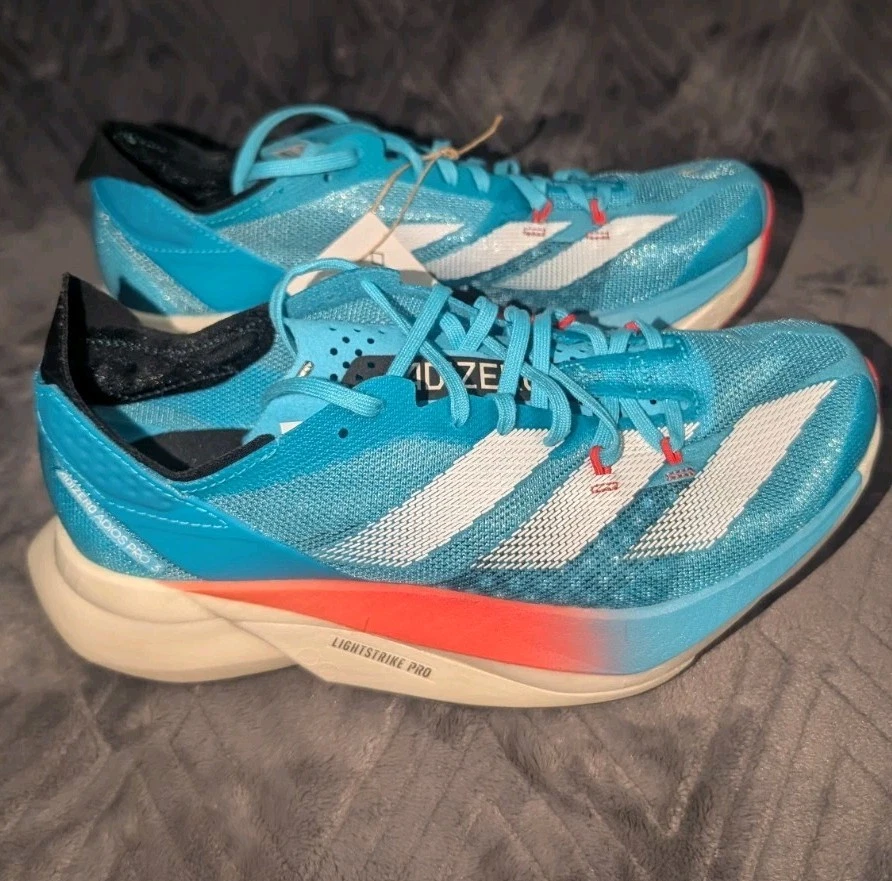 adidas Men’s 4 /W 5 ADIZERO ADIOS PRO 3 Running Shoes ‘Lucid Cyan’ ID8468 NEW - Image 2 of 4