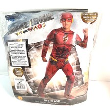 Youth The Flash Justice League Costume w/ Mask Large 10-12 DC Halloween Cosplay